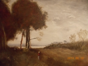 After: 'Landscape, 19th Century" by Camille Corot